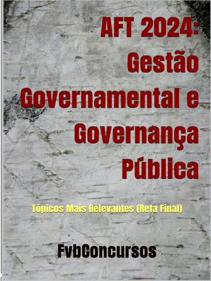 cover image of Gestão Governamental e Governança Pública (AFT)
